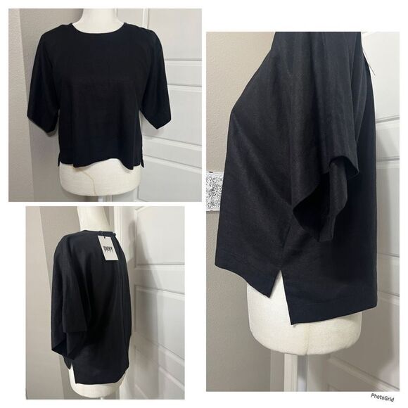 DKNY Linen High-Low Top - Picture 1 of 3
